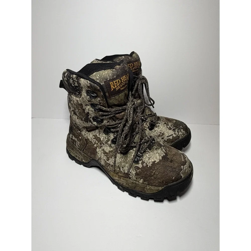 RedHead Camo Hunting Boots Mens Size 6 800G 3M Thinsulate Waterproof Lace Up EUC
